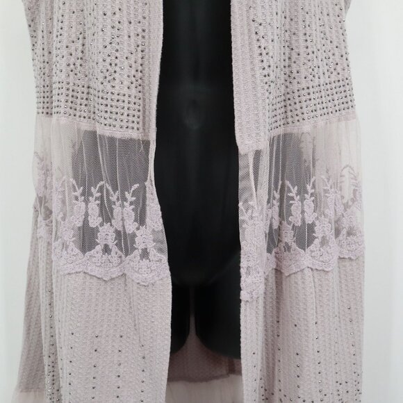 Vocal Sheer Lace Vest Womens XL Purple Romantic Ethereal Cottagecore Fairycore - Picture 9 of 16